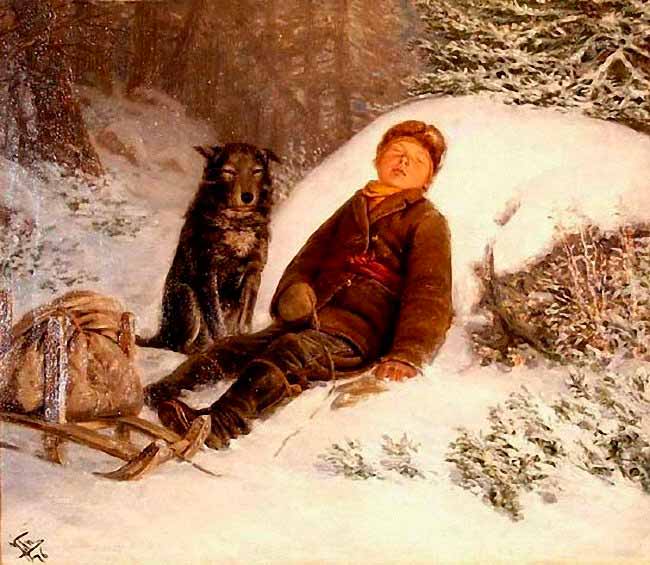 Pojke och varg (Мальчик и волк), 1891