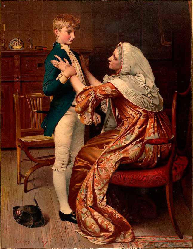 First farewell, Horatio Nelson, thirteen, taking leave of his grandmother in 1771 (Первое прощание - Горацио Нельсон в тринадцать, прощающийся с бабушкой в 1771 году), 1883