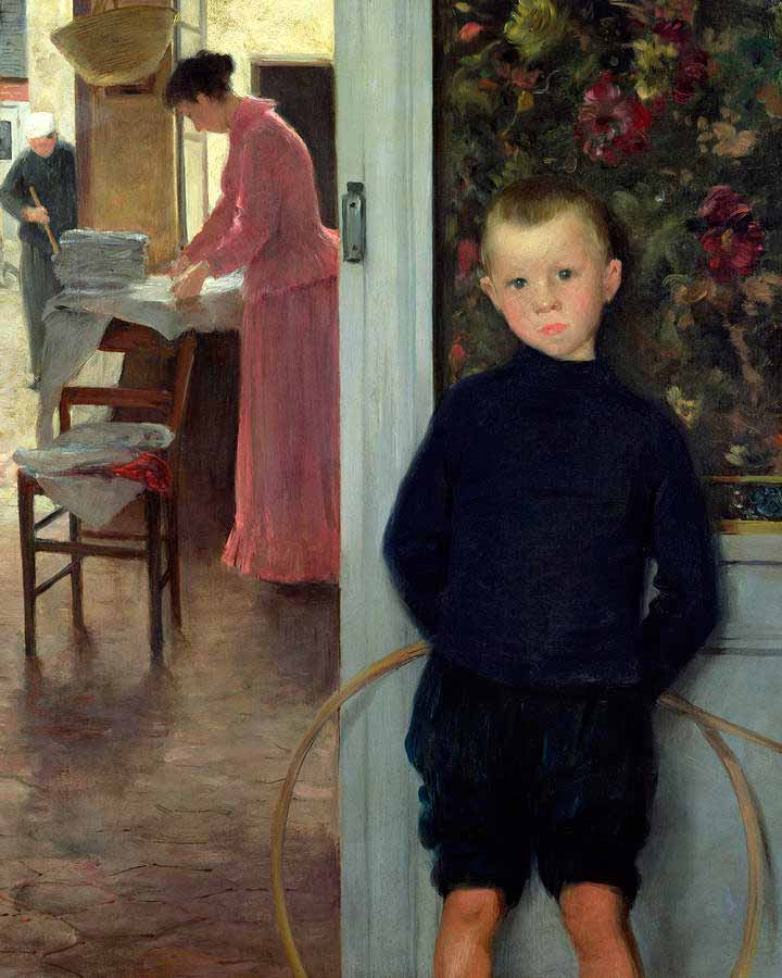 Enfant et femme dans un intérieur (Ребёнок и женщина в интерьере), c.1899