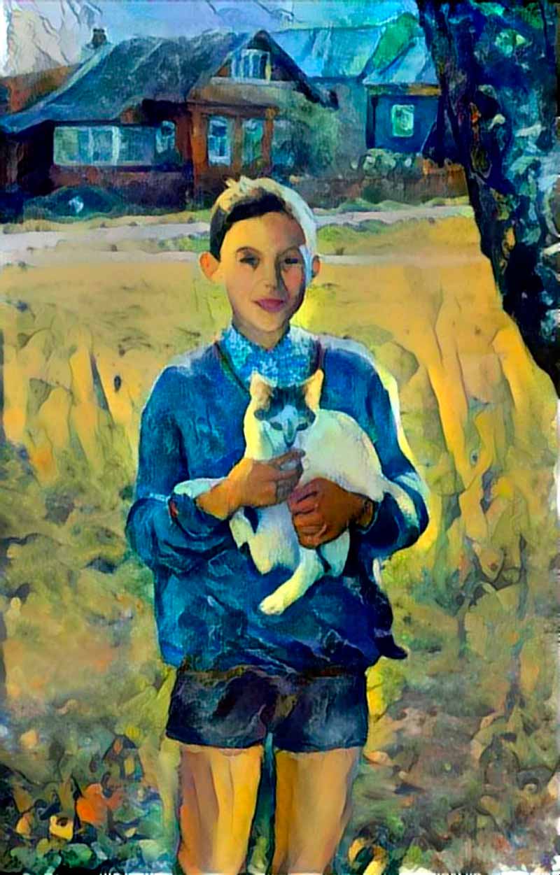 Boy with cat (Мальчик с кошкой)