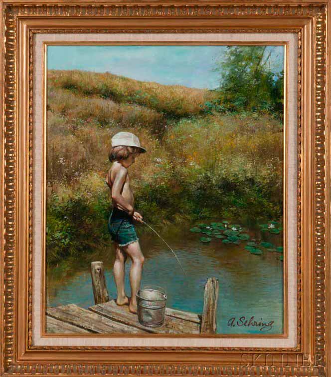 Boy Fishing in a Pond (Мальчик, рыбачащий в пруду)