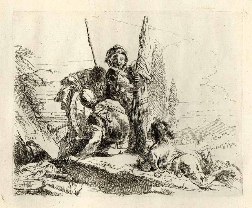 Three Soldiers and a Boy (Три солдата и мальчик), 1749