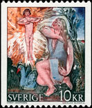 Gåslisa (Девушка с гусем), 1889-1890 stamp/почтовая марка