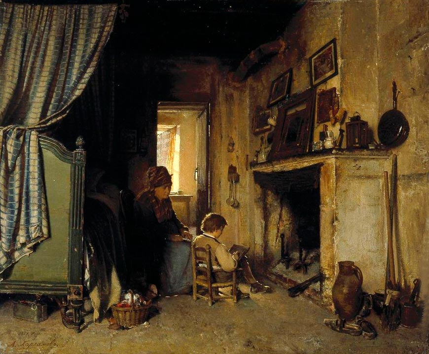 Бабушка с внучком (Grandmother with little grandson), 1869