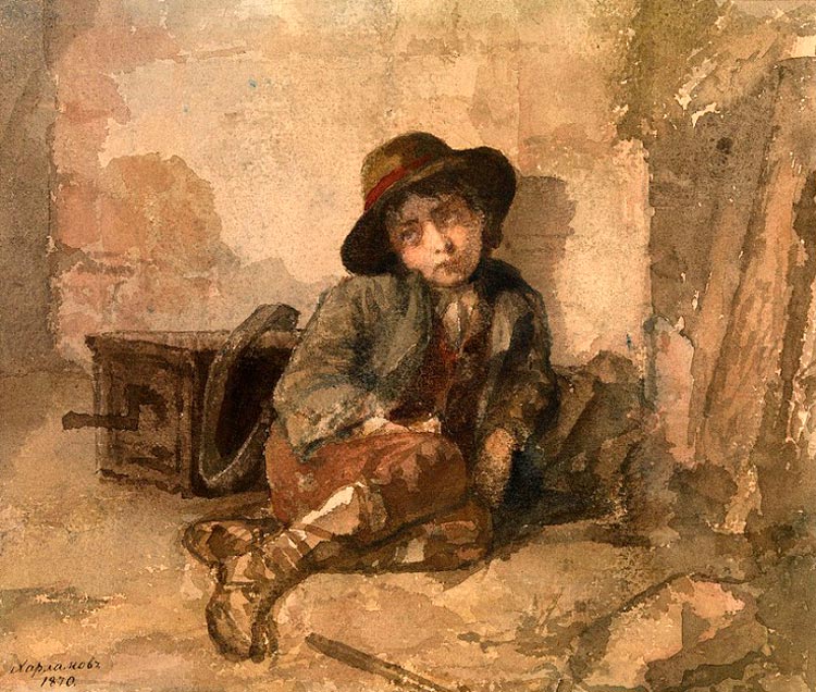 Маленький шарманщик (Little organ grinder), 1870