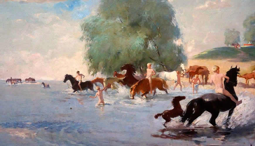 Купание коней (Bathing horses)