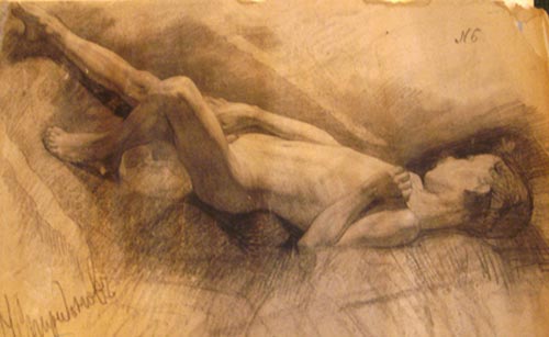 Штудия лежащего обнаженного мальчика (Study a lying naked boy), до 1912