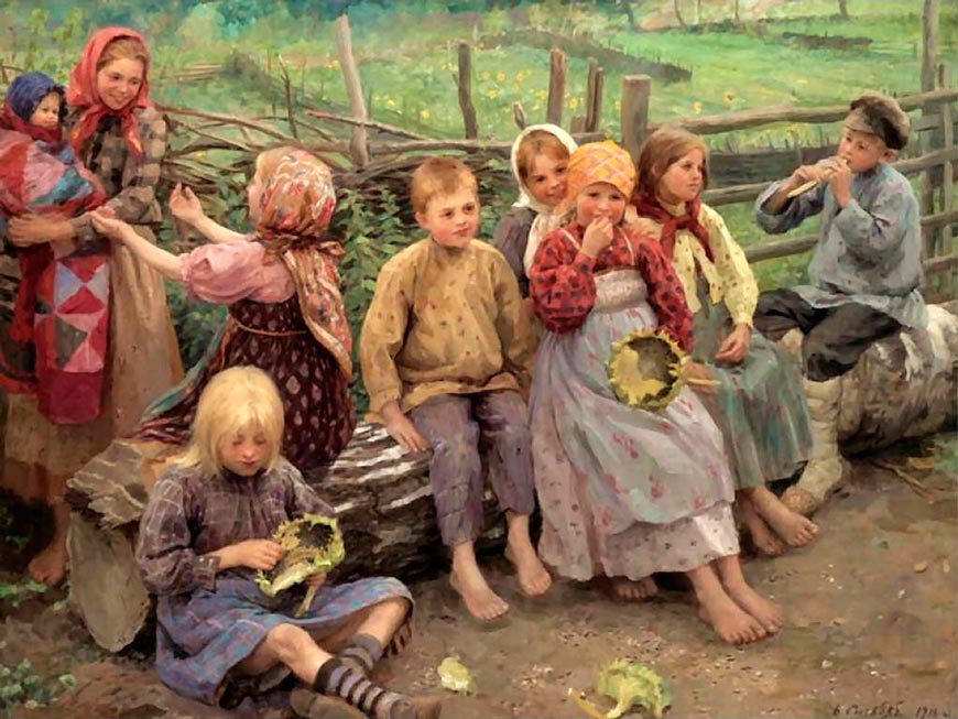 Дети с подсолнухами (Children with Sunflowers), 1916