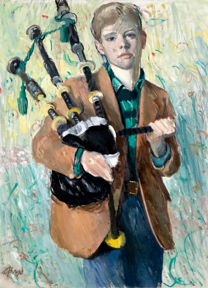 Boy with bagpipes / The artist's son (Мальчик с волынкой / Сын художника)