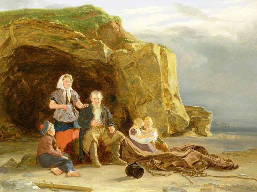 Coastal Scene with Figures Mending Nets (Сцена на берегу с фигурами, починяющими сеть)