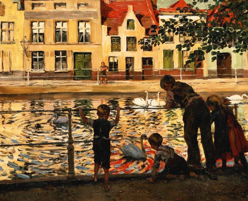 Feeding the Swans - Brügge (Кормление лебедей - Брюгге), 1902