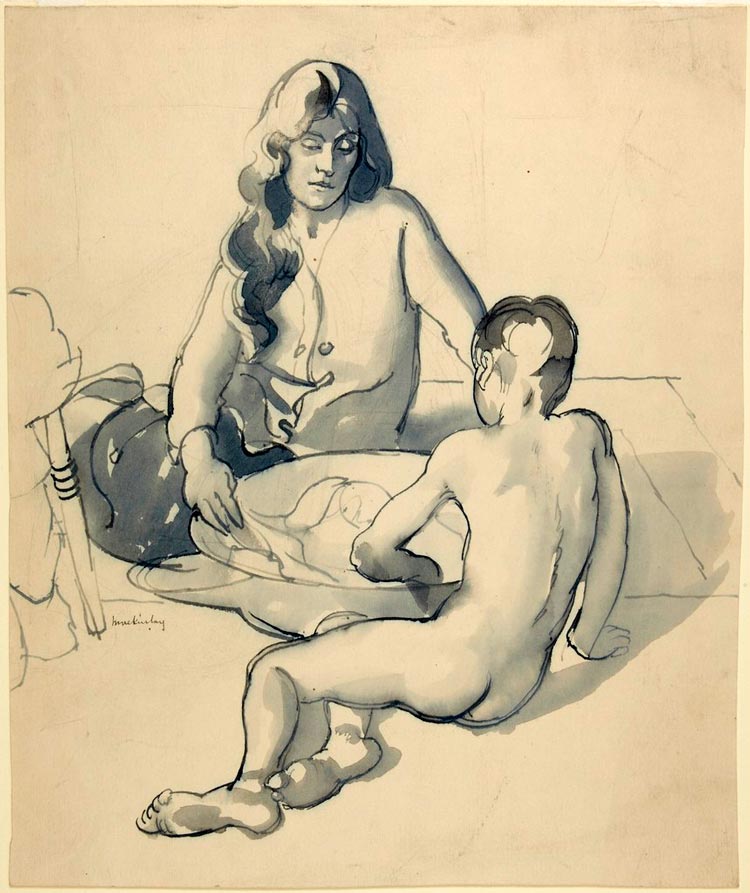 Woman and nude boy (Женщина и голый мальчик)