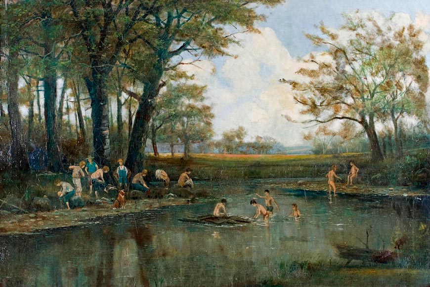 Boys swimming, Wiltse Creek, Athens, Ontario (Купающиеся мальчики, Вилтсе Крик, Афины, Онтарио)