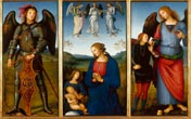 Three Panels from an Altarpiece, Certosa (Алтарный триптих картезианского монастыря),1496-1500 National Gallery, London, Great Britain