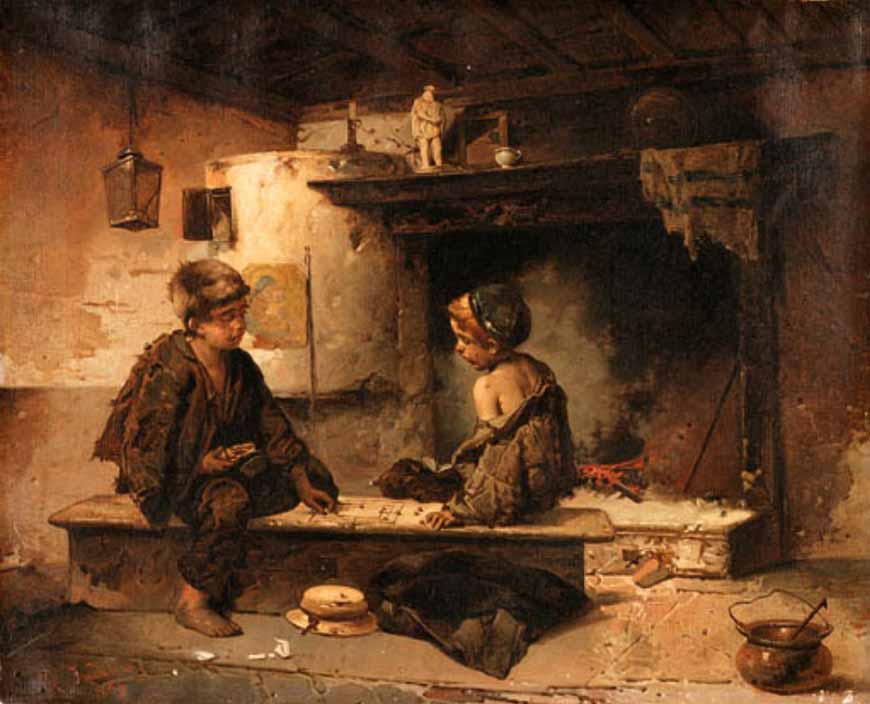 Children playing marbles (Дети, играющие в марбл), 1869