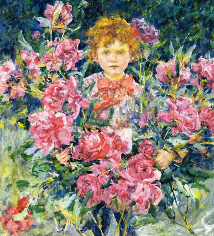 Boy with Red Peonies (Мальчик с красными пионами), c.1910