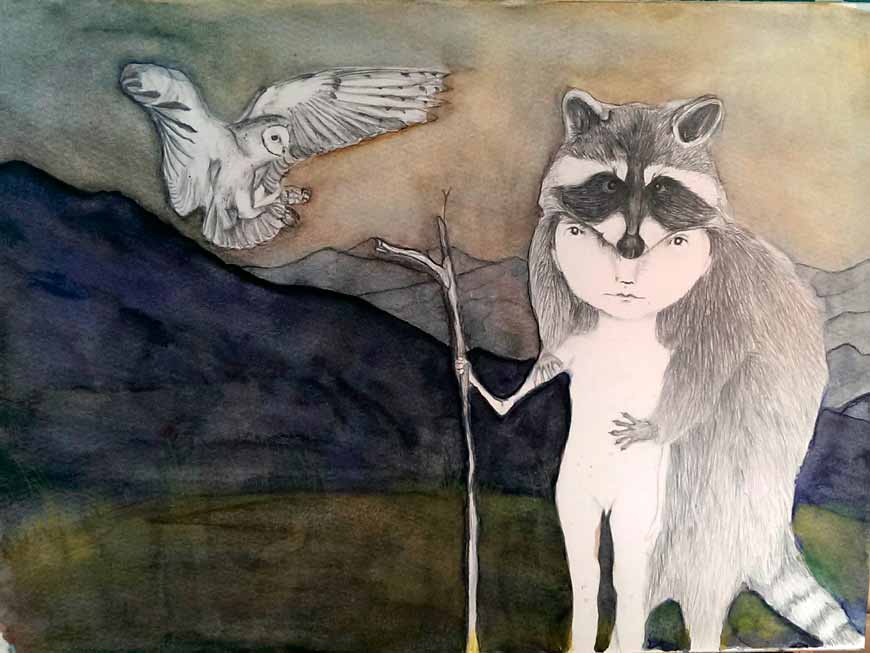 Boy and racoon (Мальчик и енот), 2014