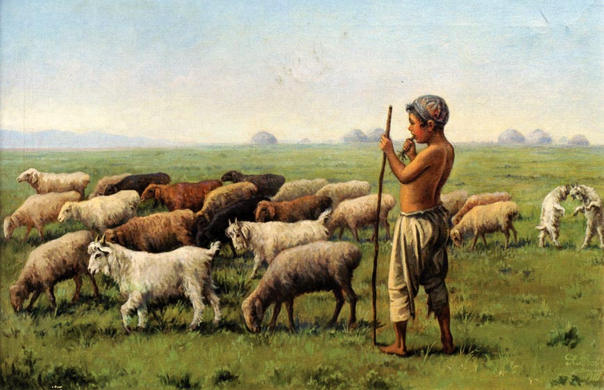 Пастушок в степи (Shepherd boy in the steppe), 1910