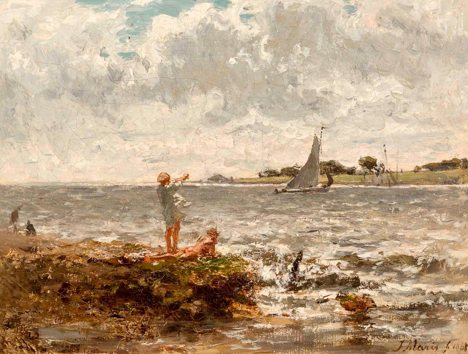 Bathing children on a river (Дети, купающиеся в реке), 1868