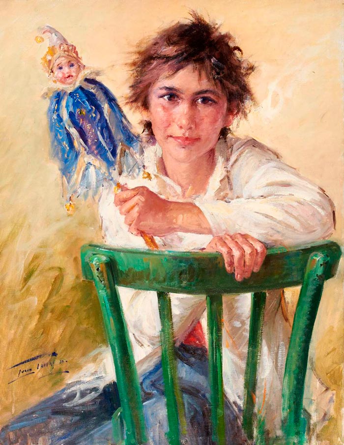 Boy with harlequin puppet (Мальчик с куклой Арлекина)