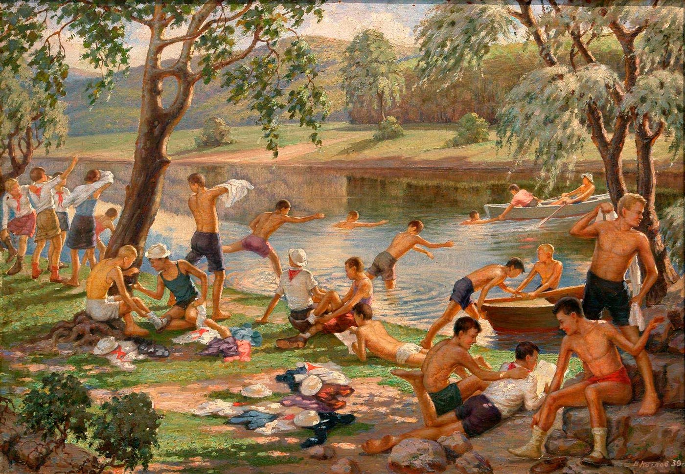 Пионеры на берегу реки (Pioneers on the river bank), 1939