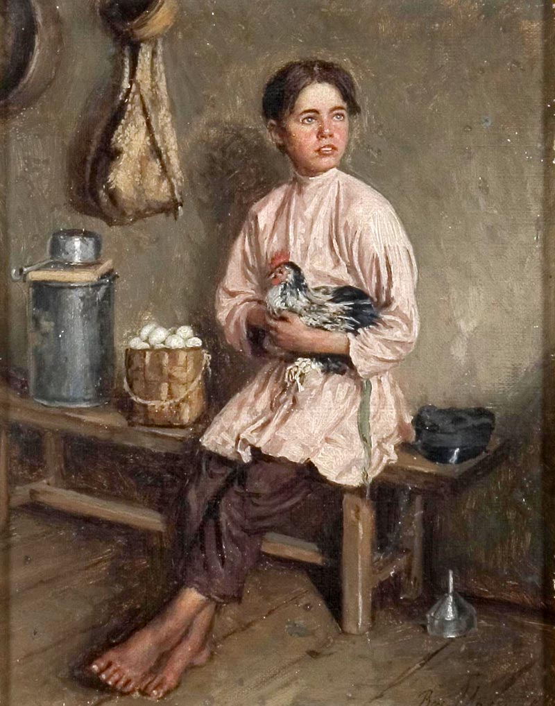 Мальчик с петухом (Boy with a rooster), вторая половина XIX века