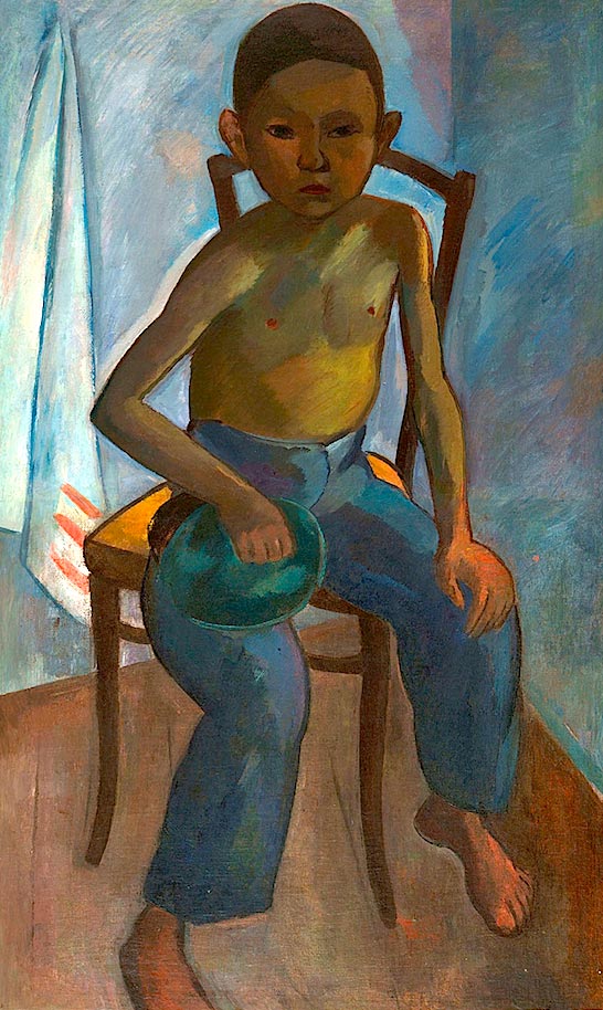 Мальчик с кепкой, сидящий на стуле (Boy with cap sitting on chair), 1910-1911