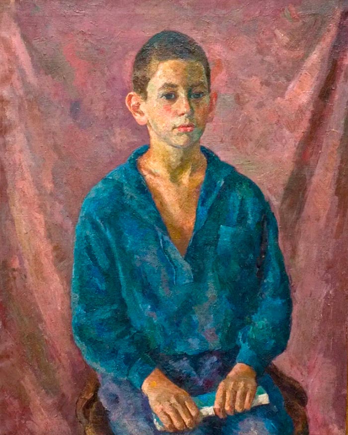 Портрет мальчика с книгой / Валерий Фальк (Portrait of a boy with a book / Valery Falk), 1925