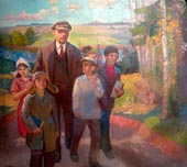 Lenin and children on the river