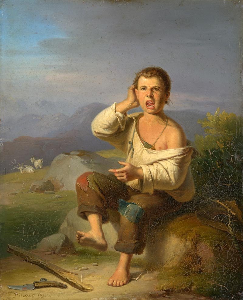 Injured shepherd boy (Поранившийся пастушок), 1844