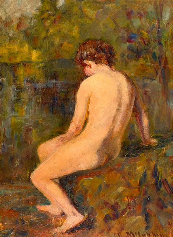 Louis McCubbin bathing at Mount Macedon (Луис Маккаббин, купающийся у Маунт Маседон)