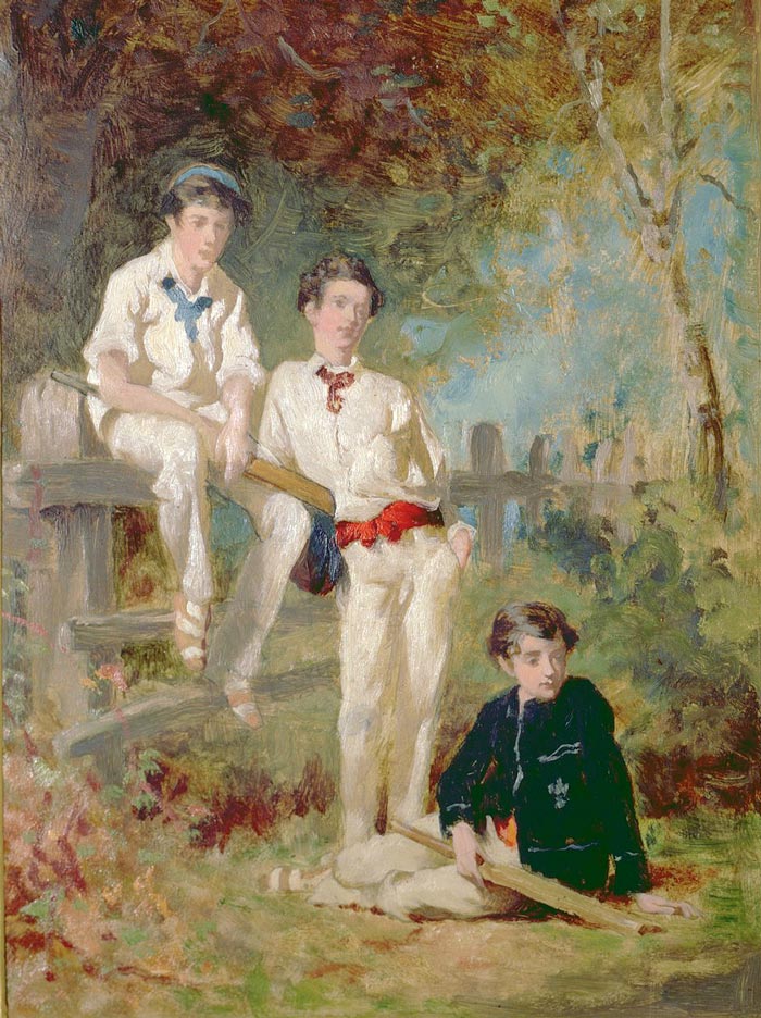 Three Young Cricketers (Три юных крикетиста), c.1883