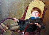 Эрвин Нёббе в детстве в кресле-качалке
