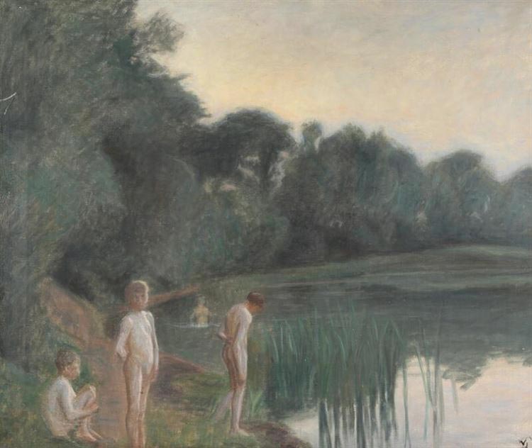 Scenery from a lake with children (Вид с озера с детьми)