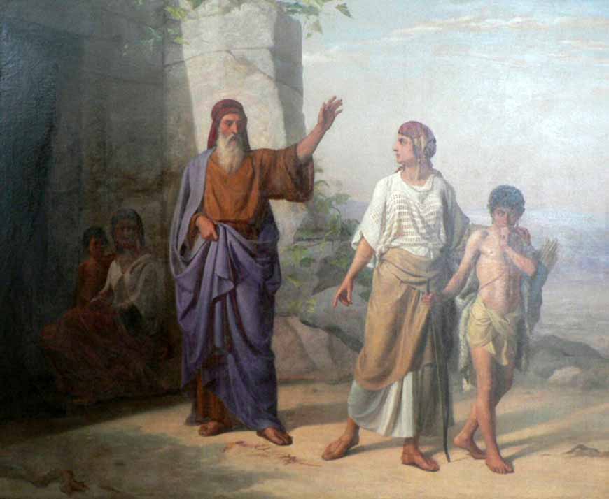 Авраам изгоняет из дома Агарь с сыном её Измаилом (Abraham drives Hagar and her son Ishmael out of the house), 1878