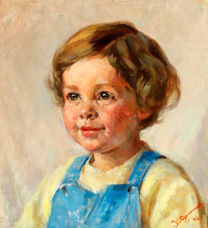 Portrait of a little boy in a yellow sweater (Портрет мальчика в желтом свитере), 1946