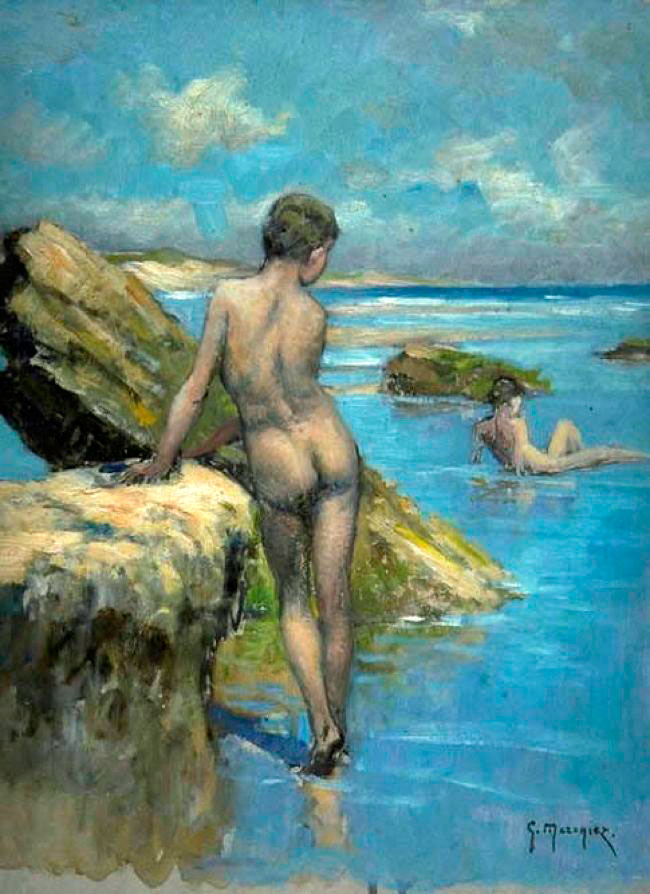 Enfants au bain dans les Rochers (Дети, купающиеся вблизи скал)