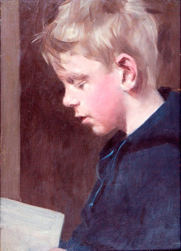 Profile Portrait of Young Boy Holding a Book (Портрет мальчика, держащего книгу, в профиль), 1897