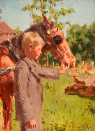 Profile Portrait of a Boy with a Horse (Портрет мальчика с лошадью в профиль), 1898