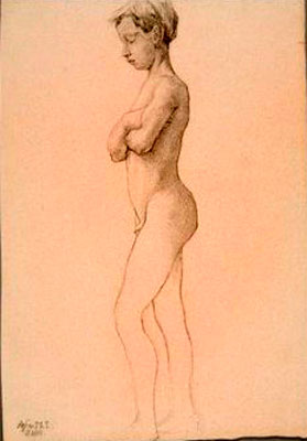 Nude Boy Standing in Profile (Стоящий нагой мальчик в профиль)