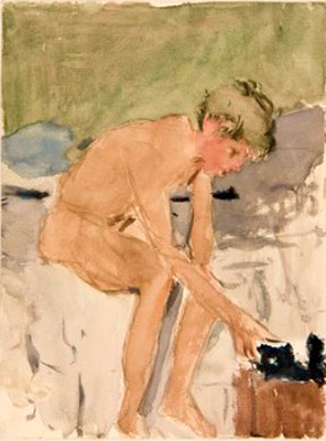 Nude Male Seated in Profile (Нагой сидящий мужчина в профиль)