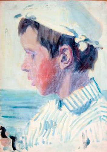 Profile Portrait of a Young Boy in a White Cap (Портрет мальчика в белой кепке в профиль)