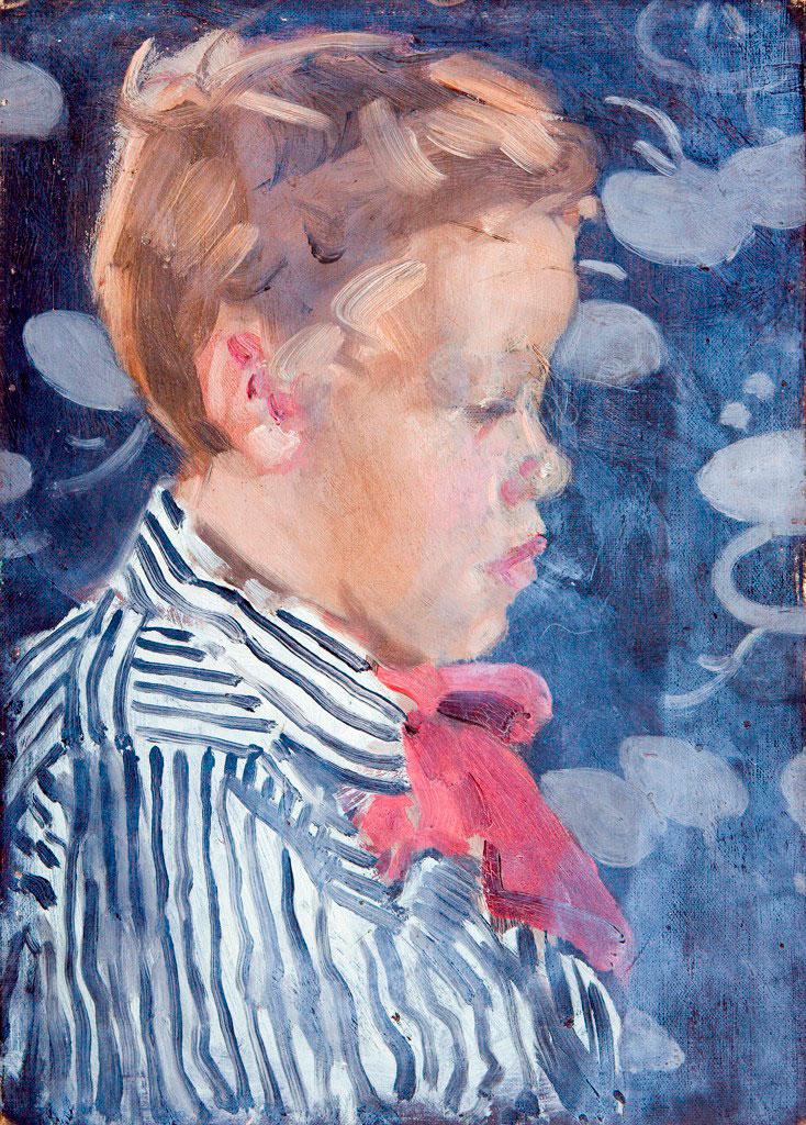 Profile Portrait of a Young Boy with Red Bow (Портрет мальчика с красным бантом в профиль)