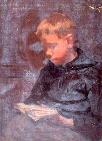 Portrait of a Boy with Book on Lap / Boy Reading (Портрет мальчика с книгой на коленях / Читающий мальчик)