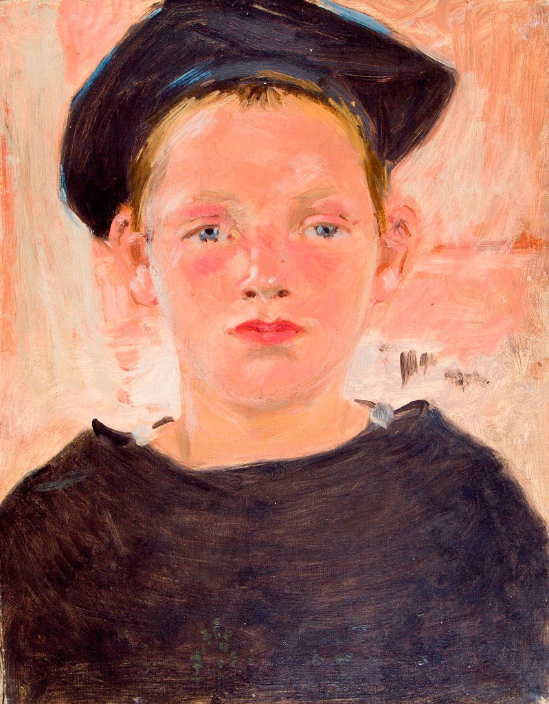 Portrait of a Young Boy in Black Shirt and Cap (Портрет мальчика в черной рубашке и кепке)