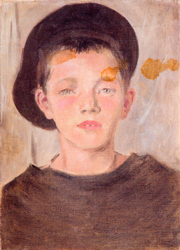 Portrait of a Young Boy in Black Shirt and Cap (Портрет мальчика в черной рубашке и кепи)