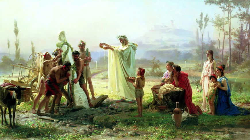 Ocвящeниe гepмы (Sacrificing at a Herm), c.1869