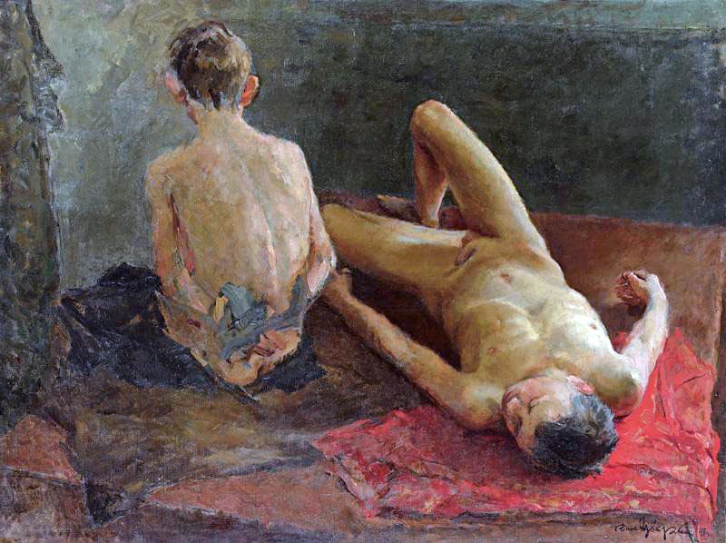 Двa мaльчикa пocлe купaния (Two Boys bathing), 1948