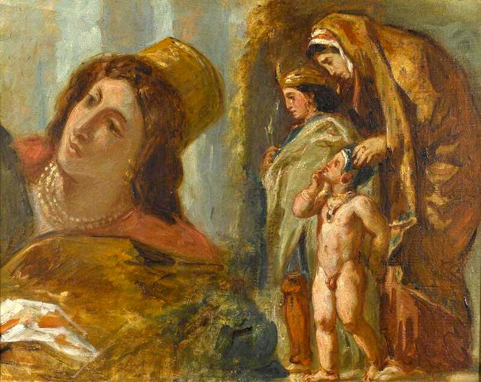 Tête de jeune orientale; Femmes et enfants (Голова молодой восточной женщины; женщины и дети)