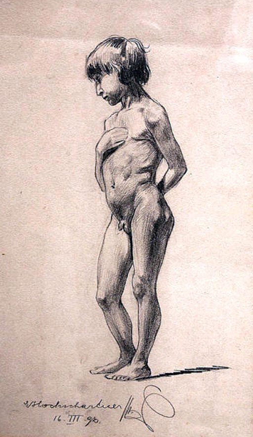 Standing Nude Ephebe (Стоящий обнажённый подросток), 1896